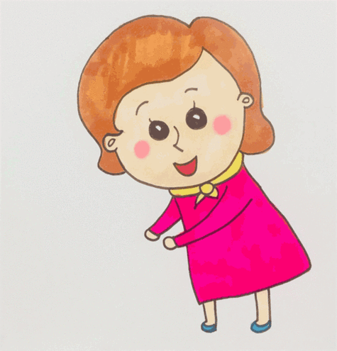 妈妈画像简笔画彩色全身