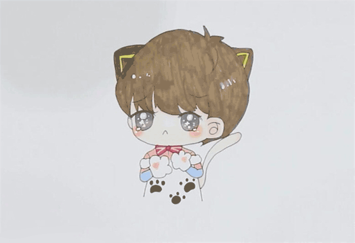 手绘q版王俊凯简笔画