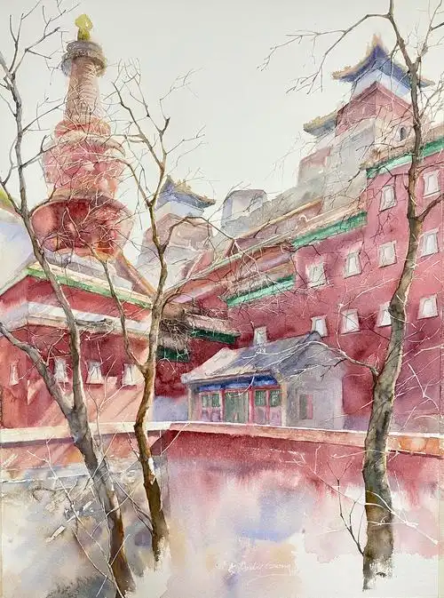 探寻"神工匠意"之美 古代建筑水彩速写