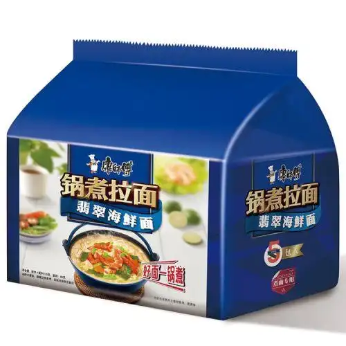 【天猫超市】康师傅锅煮拉面翡翠海鲜面120g*5/袋方便面泡面