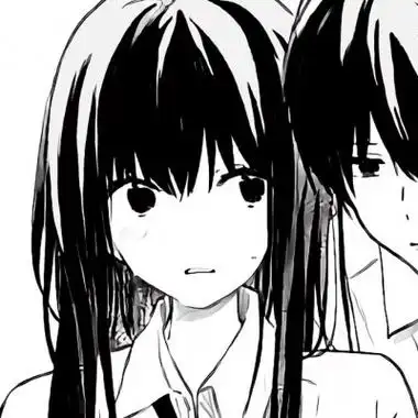 情头动漫一男一女超甜黑白