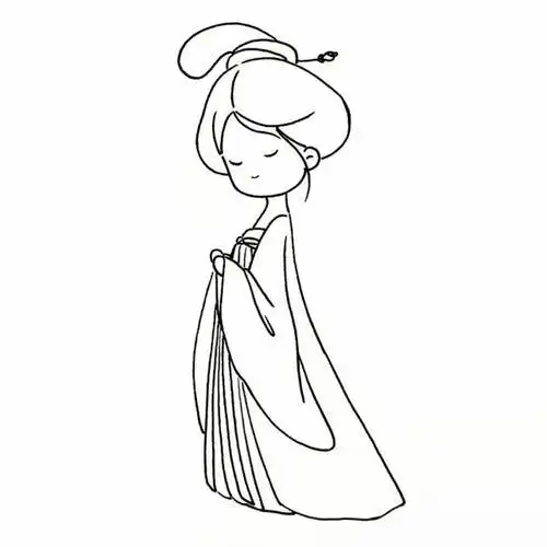 人物简笔画铅笔画古装美女简笔画的画法flash手绘古代少女简笔画怎么