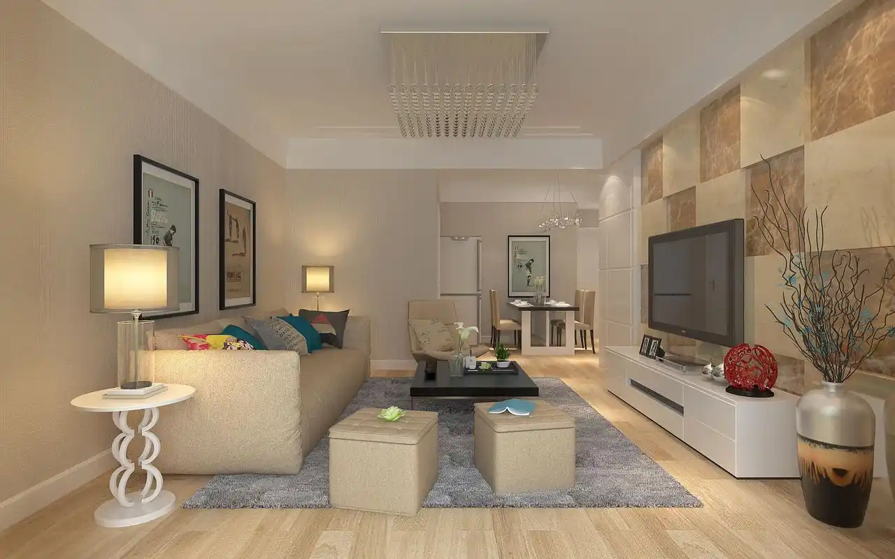 现代风格三室一厅一卫装修设计效果图 家装案例