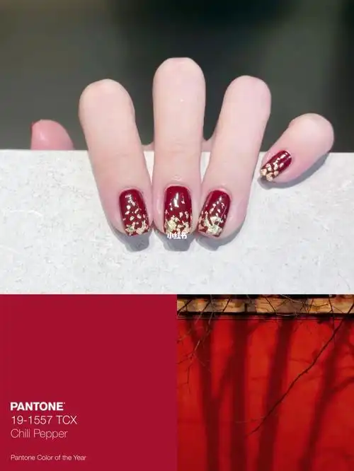 秋冬美甲即刻上线60红色美甲