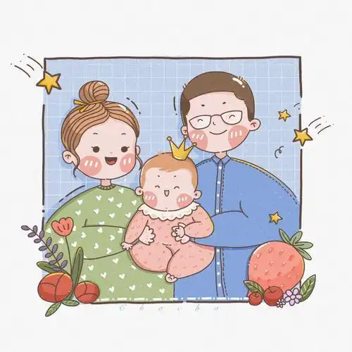 q版人物手绘卡通画简笔画全家福手绘头像全家全家福卡通图片简笔画画