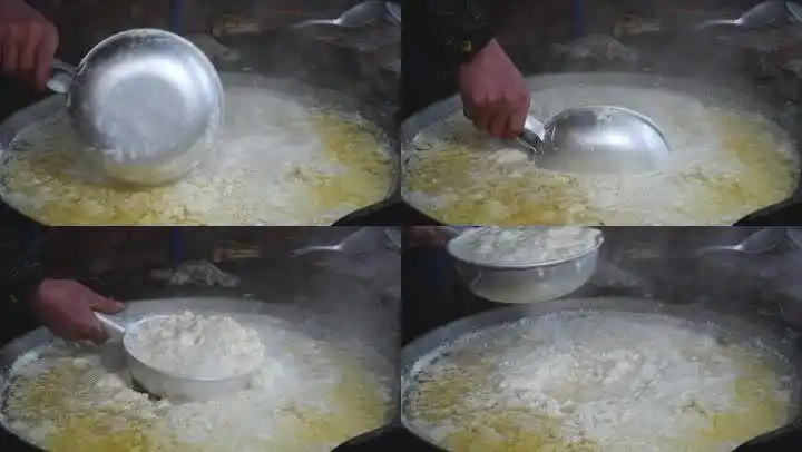 熬豆浆,岩炎点制成了这样的豆花,传统石磨豆花豆腐口感很好,味道俱佳