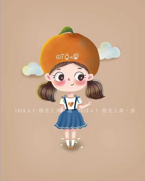 卡通水果女孩形象设计|插画|商业插画|糖豆儿果 - 原创作品 - 站酷