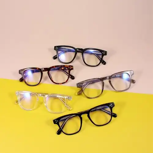 定制金属插针近视眼镜pc框架椭圆形防蓝光眼镜框时尚复古平光镜女