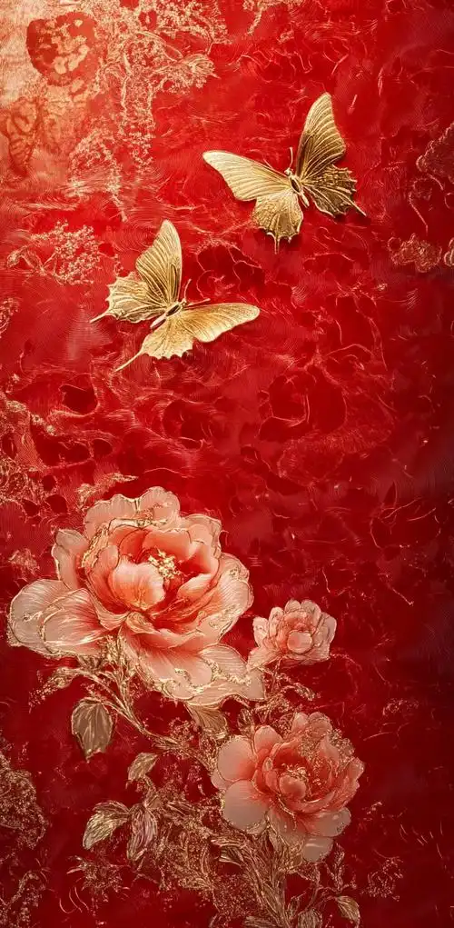 壁纸分享～红色和金色,富贵又喜庆,好运相伴 #春节娱乐不打烊