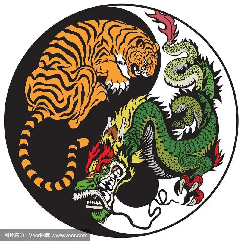 阴阳龙和老虎的象征