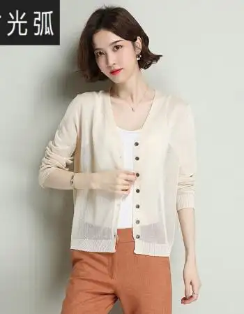 女装 短外套 时光弧 披肩夏天短的针织开衫女薄款溥款外套冰丝夏季