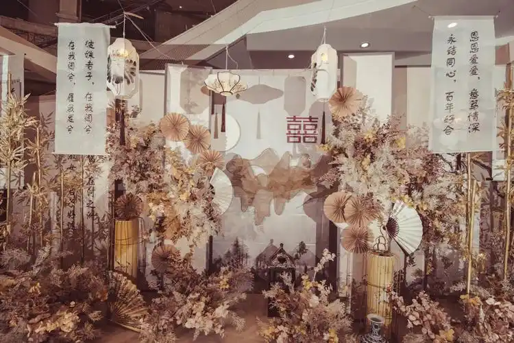 室内香槟系新中式婚礼