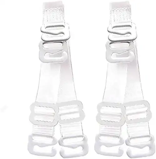 2双隐形透明文胸带防滑可调节文胸带柔软透明肩带