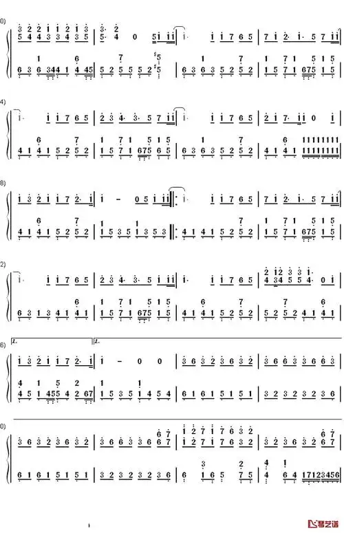 七里香钢琴简谱-数字双手-周杰伦2