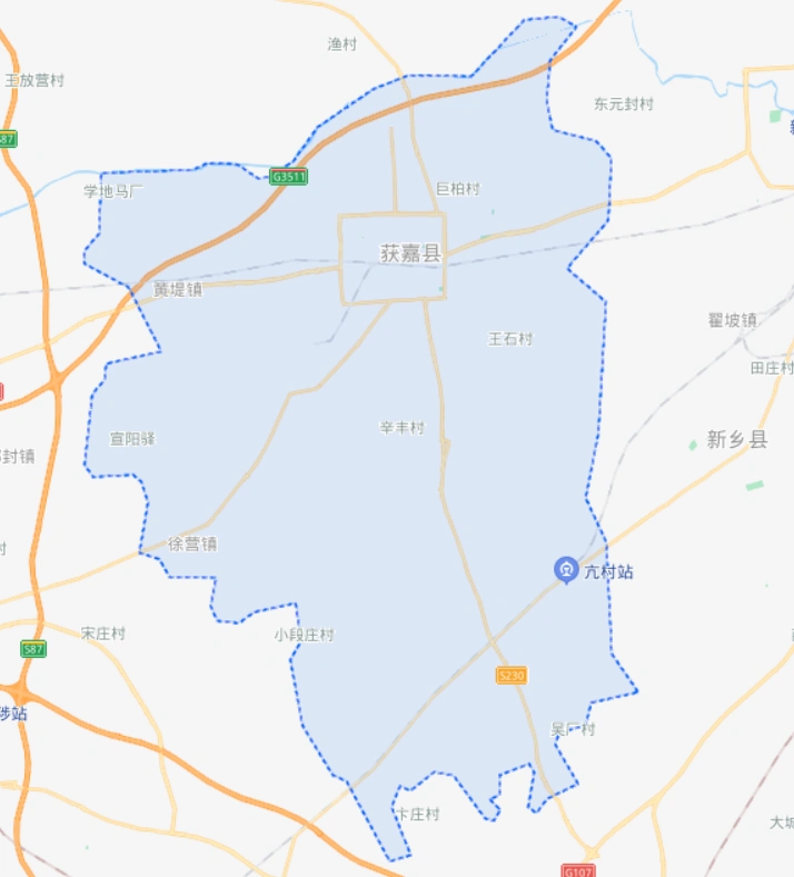 新乡市一个县,拥有1条高速和2条铁路,县城建有四边形的环线公路_获嘉