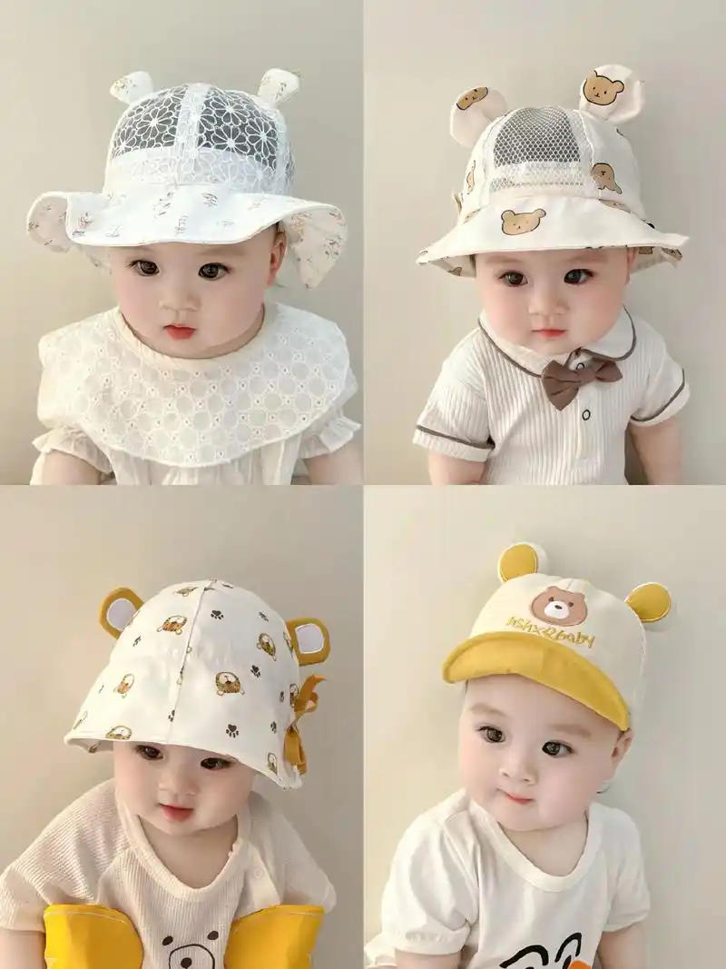 小月龄宝宝的帽子也太可爱了吧.