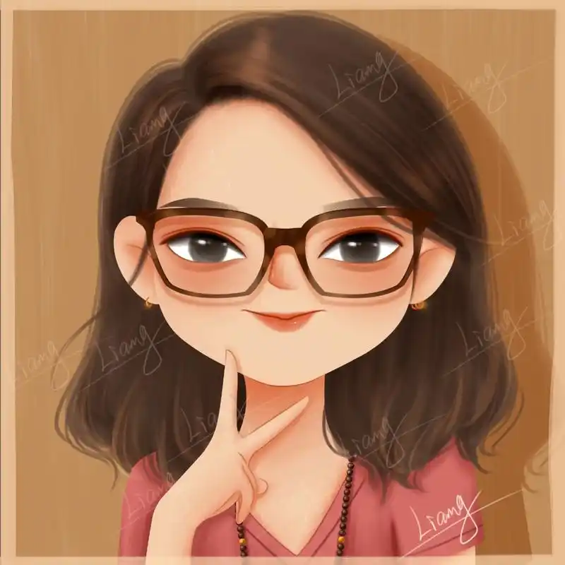 戴眼镜的美女小头像/漫画头像