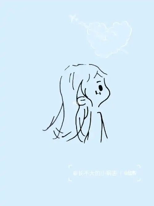 超可爱的小女孩儿简笔画