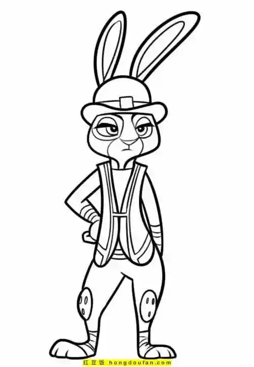 10张最棒的疯狂动物城涂色图片-红豆饭小学生简笔画大全