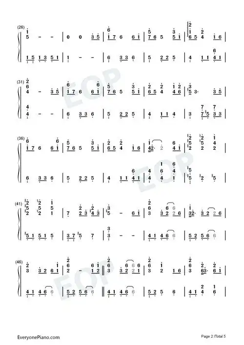 太空-吴青峰双手简谱预览2