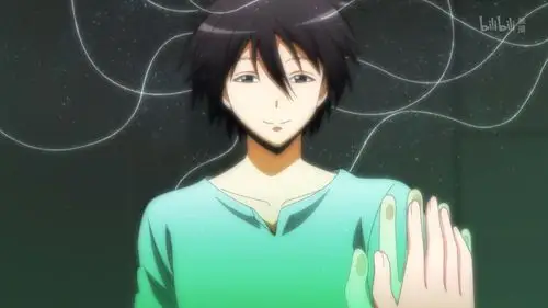 邪魅男生捧着画或者伸出手掌的二次元图片