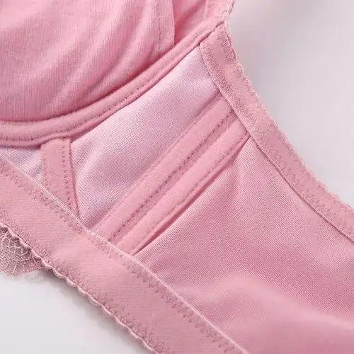 水中花正品新款典雅刺绣舒适透气聚拢型文胸防滑肩带内衣 75a 豆沙色