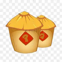 秋收的季节粮食粮仓插画卡通红色谷仓图标秋季大丰收粮仓农民叔叔推车