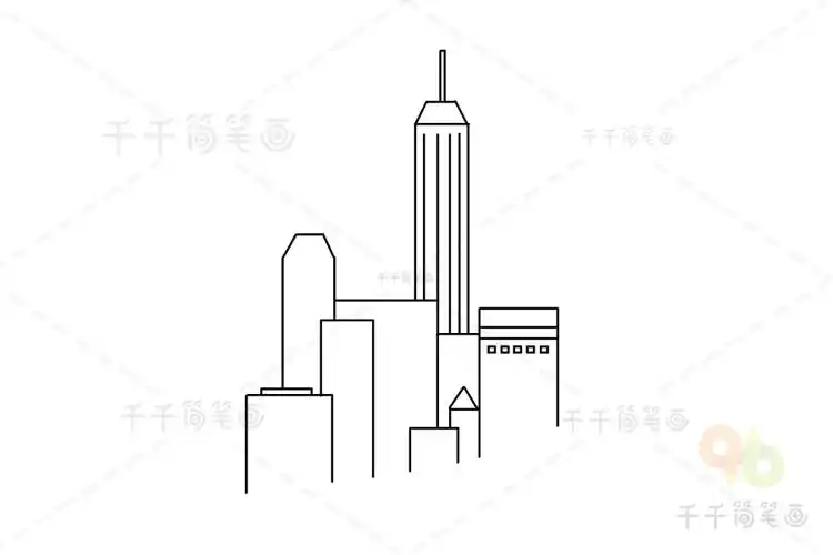 高楼大厦简笔画 幼儿绘画_建筑