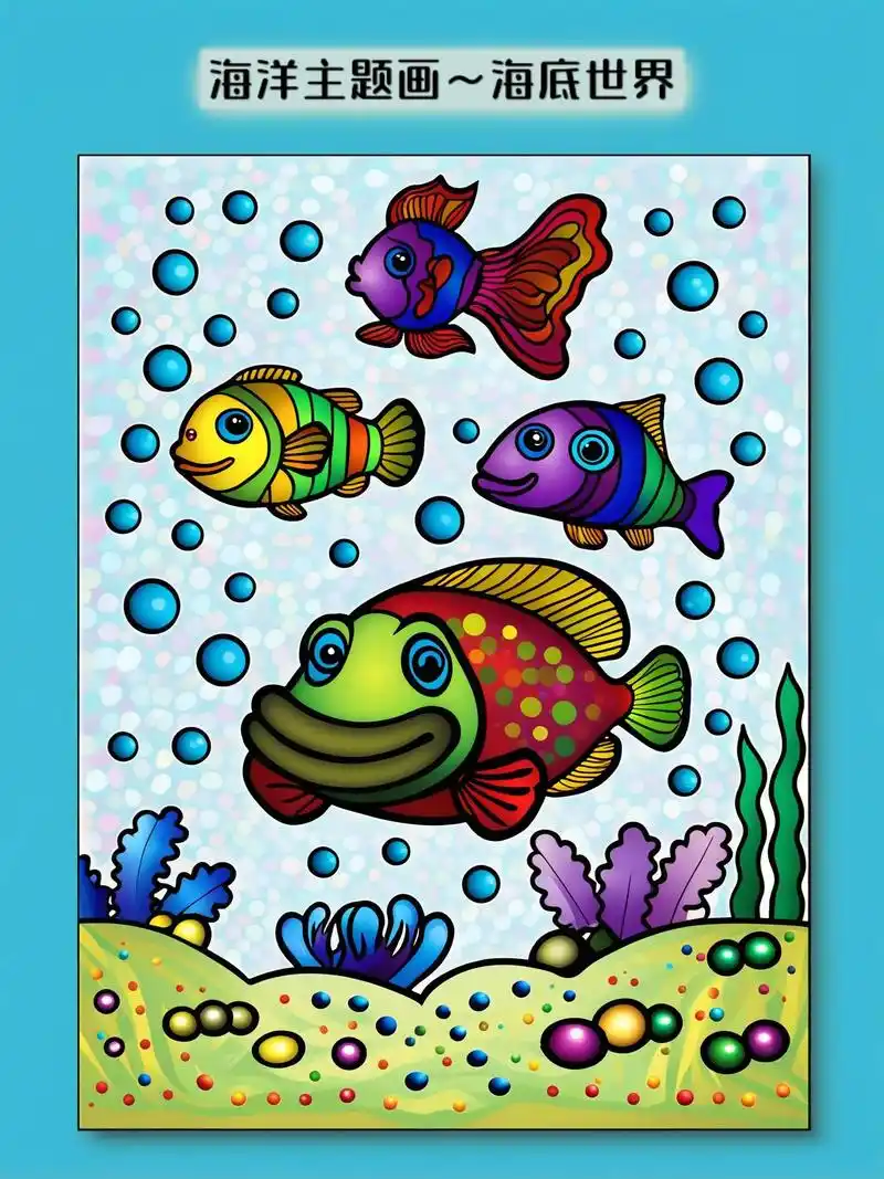 今天我要教你画一个超可爱的海底世界!