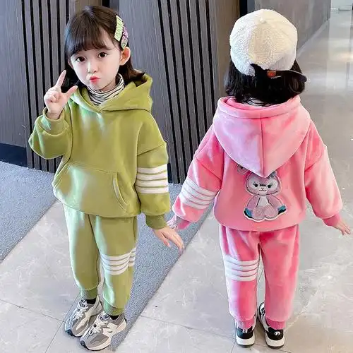 新款儿童洋气冬装女宝宝时髦网红两件套潮小孩秋冬季衣服2岁3岁4岁5岁