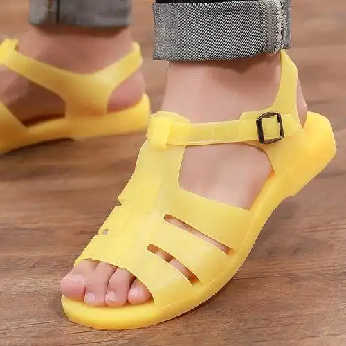 老式塑料凉鞋男夏7080年代怀旧小时候儿时初高沙滩鞋