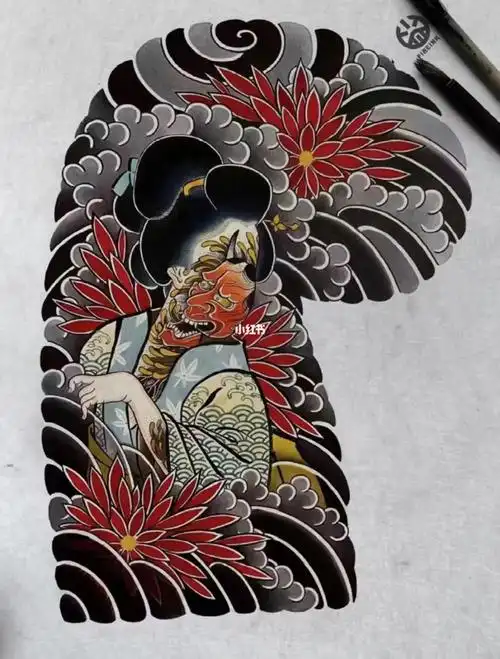 日式老传统纹身  #重庆纹身  #传统纹身  #半甲纹身