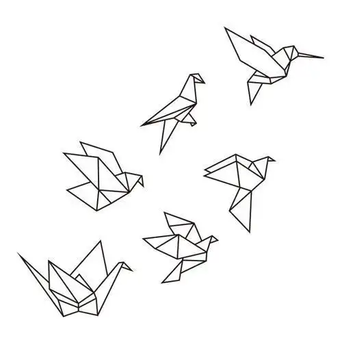 千纸鹤简笔画过程千纸鹤简笔画彩色千纸鹤简笔画q版千纸鹤简笔画简笔