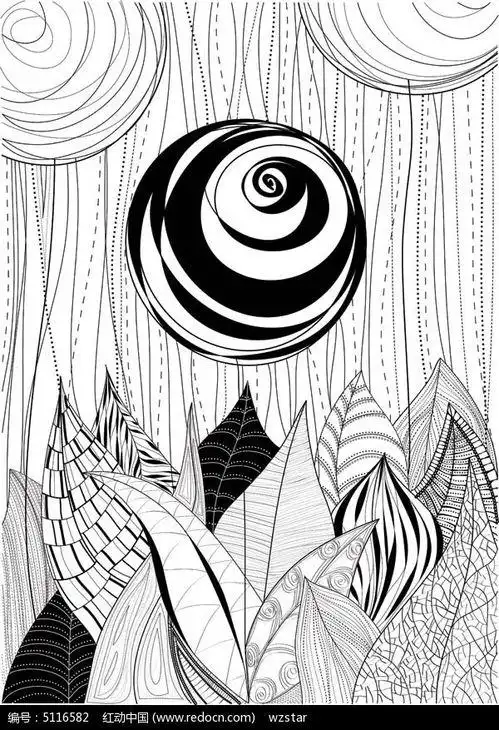 点线面简笔画 黑白点线面简笔画