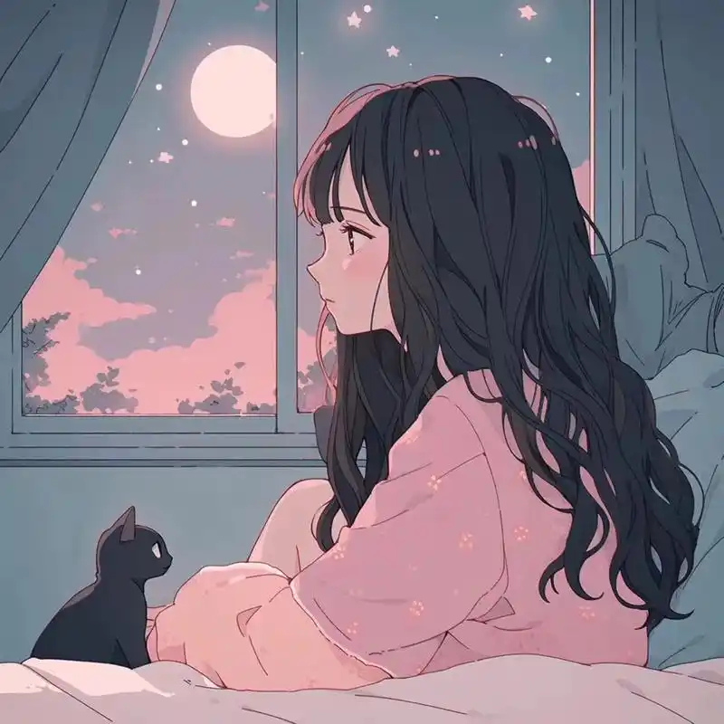 女生头像·夜晚的孤独