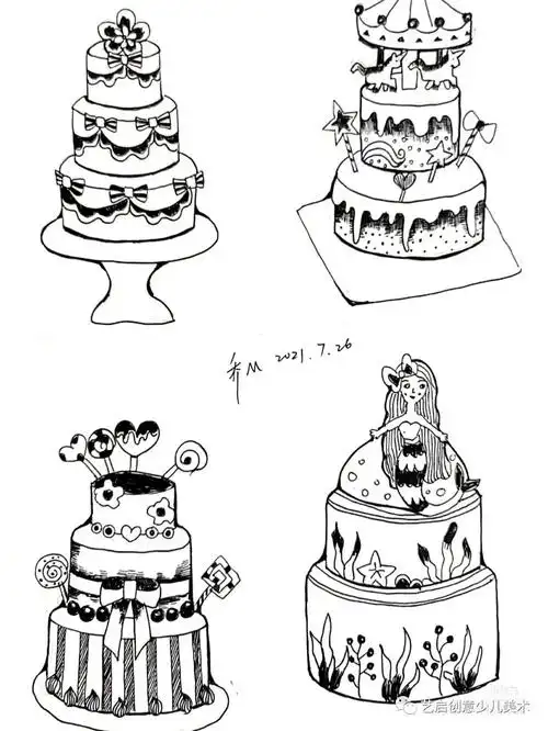 简笔画素材|黑白线条这样玩,会不会太美了!