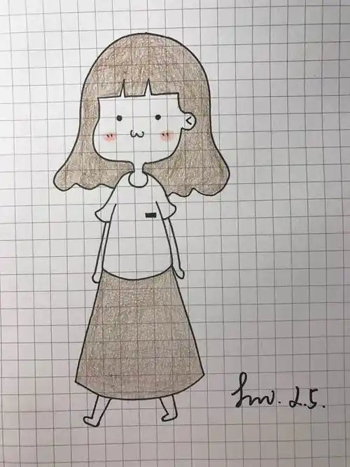 简笔画小女孩作品最新 简笔画小女孩可爱呆萌