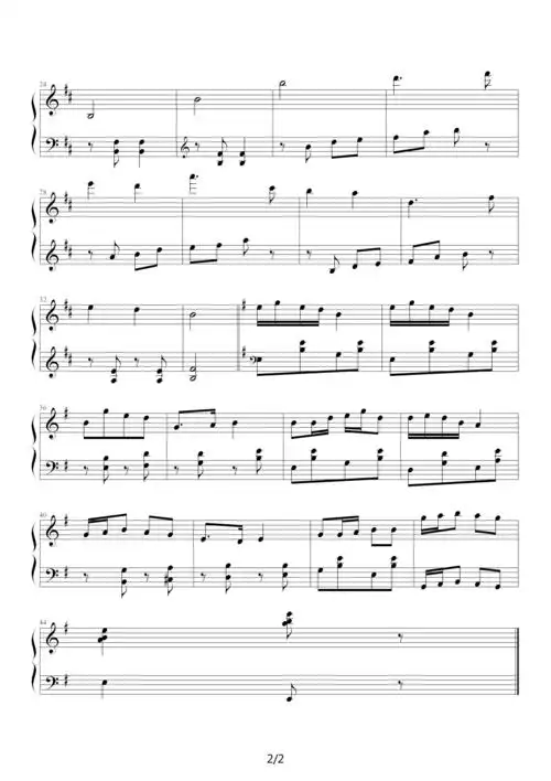 郊游g调 钢琴谱 五线谱