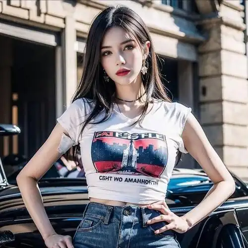 紧致身材的牛仔裤美女,展现出令人惊艳的美丽