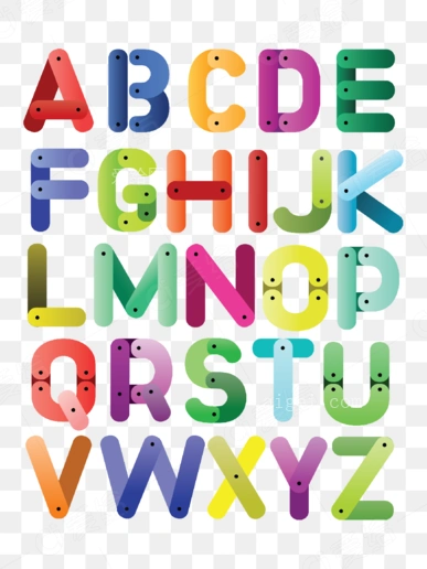 可爱26个英文字母矢量素材