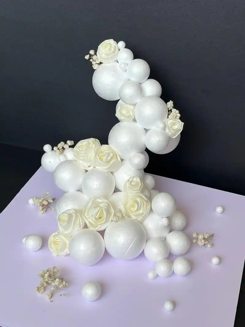 材料:泡沫球01 宣纸93 满天星 #画画的日常# #立体构成# #diy手工