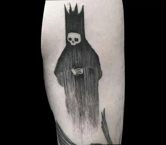 黑暗风格纹身图案纹身上身效果图