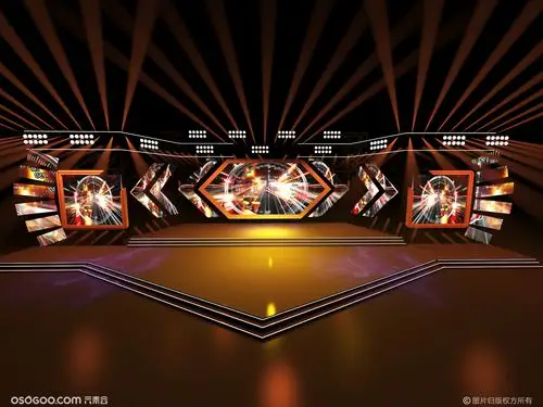 3d设计效果图科技回溯大会舞台舞美设计