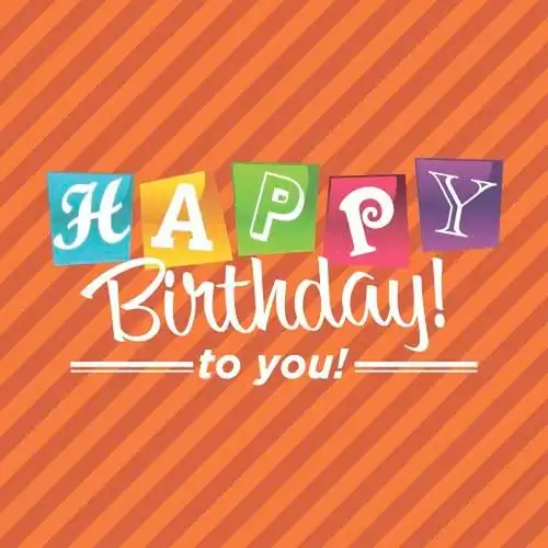 创意矢量花卉元素的生日快乐平面插图