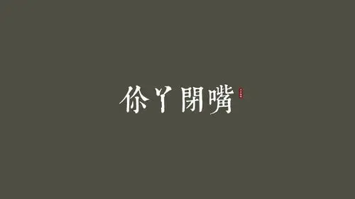 文字你丫闭嘴纯色文字控壁纸