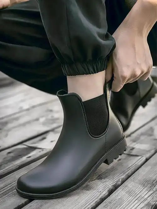 日式雨鞋男士短筒防滑防水鞋雨靴夏季潮低帮时尚套鞋厨房钓鱼胶鞋