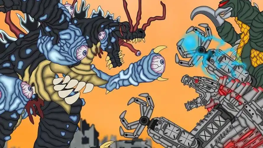 魔斯拉将寄生虫哥斯拉复活,随后与机械哥斯拉展开激烈较量