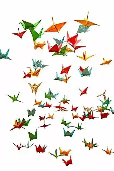 五颜六色的千纸鹤,祈祷你平安吉祥