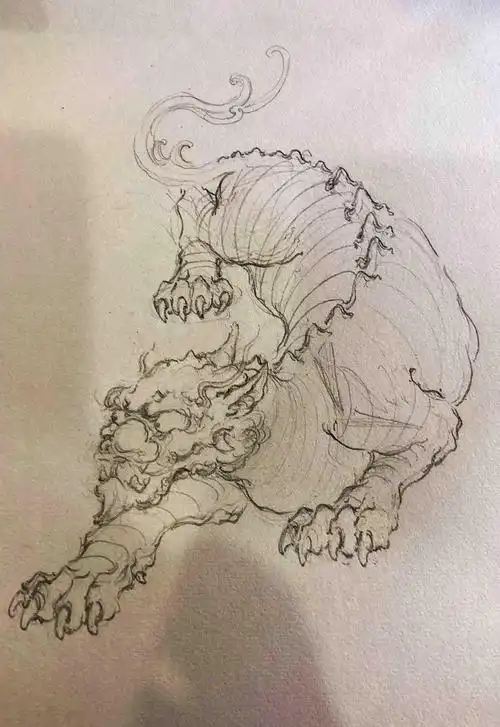 貔貅手稿设计上海由龙出品