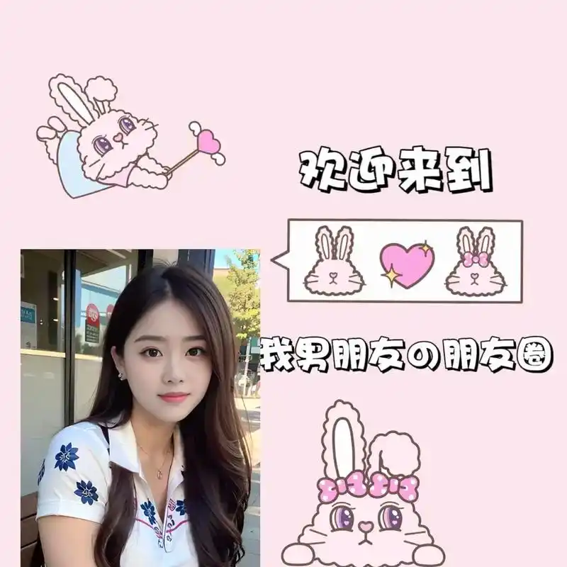 朋友圈背景圈女朋友照片模板.